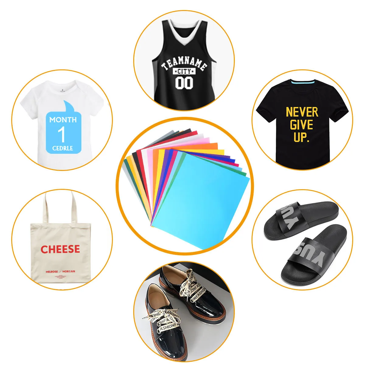 

25Pcs Assorted Colors 25Pcs Dye Sublimation Heat Transfer Vinyl Film Paper for Polyester Cotton T- Shirt Cup Case 300X250mm