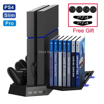 

PS4 PS4 Slim PS4 Pro Dual Controller Charger Console Vertical Cooling Stand Charging Station Dock For SONY Playstation 4