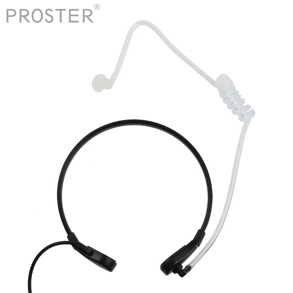 Two-pin PTT Throat Mic Earpiece Headset Covert Acoustic Tube For Baofeng UV-5R