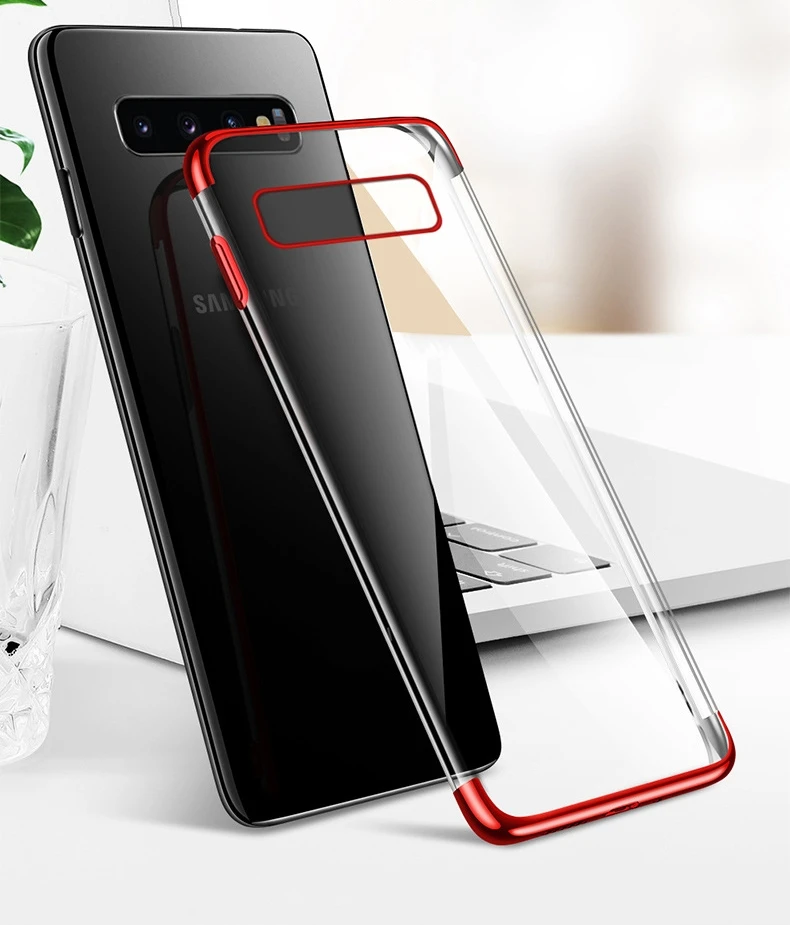 

1pcs/lot Transparent Electroplate Soft TPU Silm Case For Samsung Galaxy S10e S10 Plus S10 M20 M10 A10 A30 A50