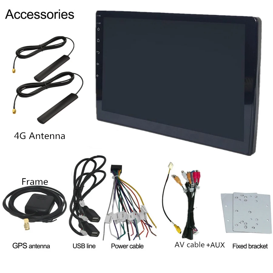 Автомагнитола 9 дюймов Android 6 0 1080P 2Din четырехъядерный процессор 1 + 16 ГБ GPS Wi Fi 4G LTE BT