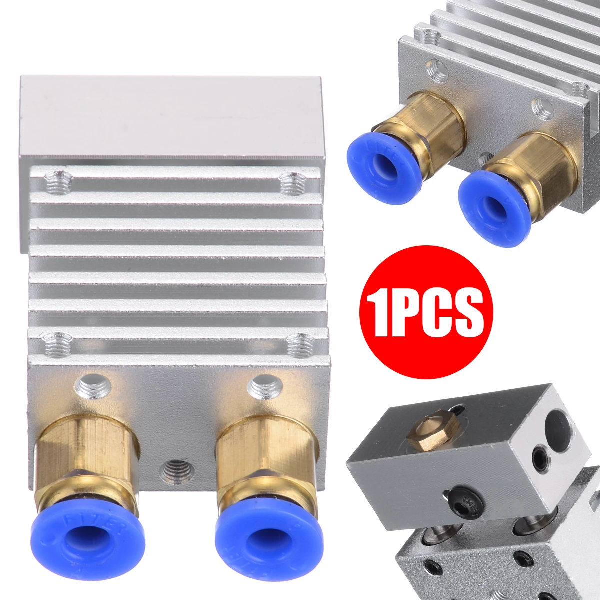 

Extruder V1 Dual Nozzle 2 In 1 Out Double Head Print Hotend Kit 3D Printer Dual Extruder 1.75mm Filament 0.4mm Dual Nozzle