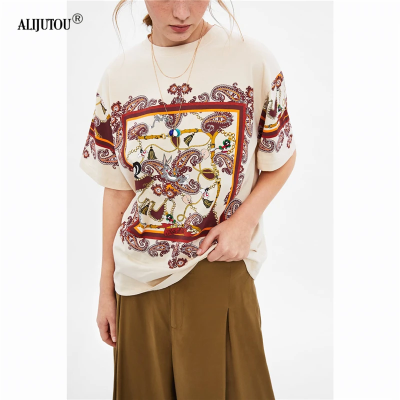 Zaraing crossover Porky Pig Cartoon Short sleeve Tshirt For Women 2019 summer Cute Casual Tops Female Print Tees O Neck T-shirts