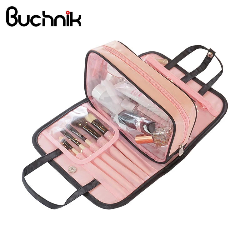 

BUCHNIK Casual Travel Cosmetic Bag Waterproof Wash Beauty Storage Makeup Organizer Necessary Toiletry Pouch Accessories Supplies