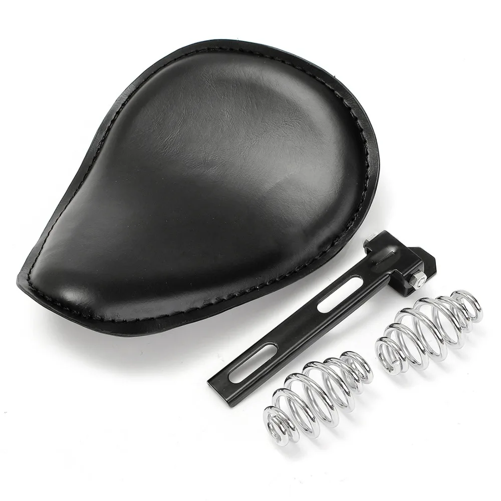

3 inch Leather Motorcycle Seat Cushion Cover Mounting Baseplate Bracket Retro spring leather sitting cushion For Halley Cruise