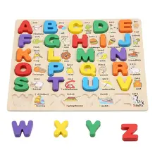 3D алфавиты доска-головоломка Монтессори Обучающие деревянные игрушки буквы продукты многоцветные Обучающие Дети Письмо Игрушка