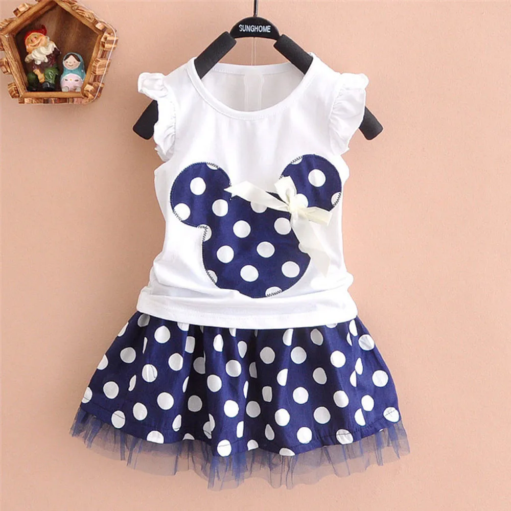 Minnie Mouse Clothes Set Kids Baby Girls Summer Outfits Clothes Sleeveless T-shirt Tops Polka Dot Bowknot Tutu Skirt Party Minnie Mouse Clothes Set Kids Baby Girls Summer Outfits Clothes Sleeveless T-shirt Tops Polka Dot Bowknot Tutu Skirt Party