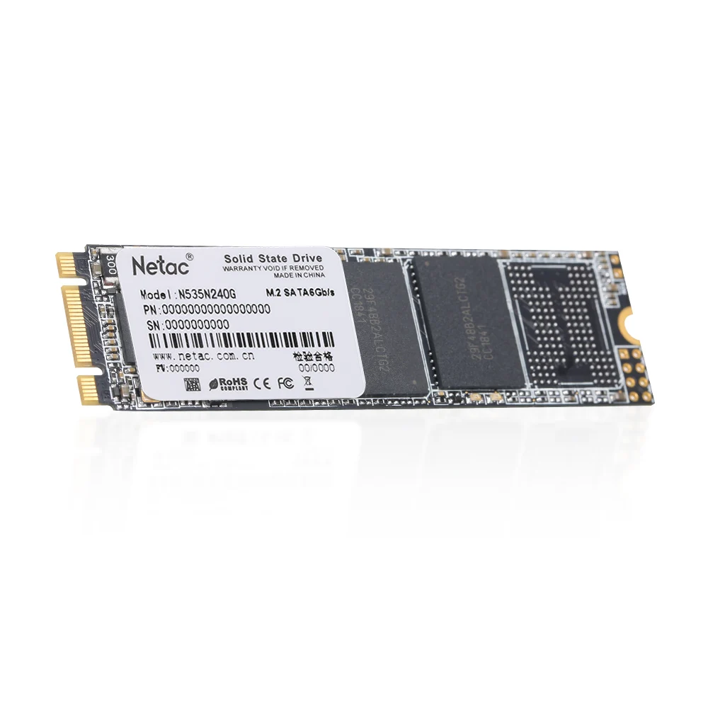 Твердотельный накопитель Netac N535N SSD M.2 2280 SATAIII 6 ГБ/сек. 120 ГБ PCIe Gen3 3D MLC/TLC NAND