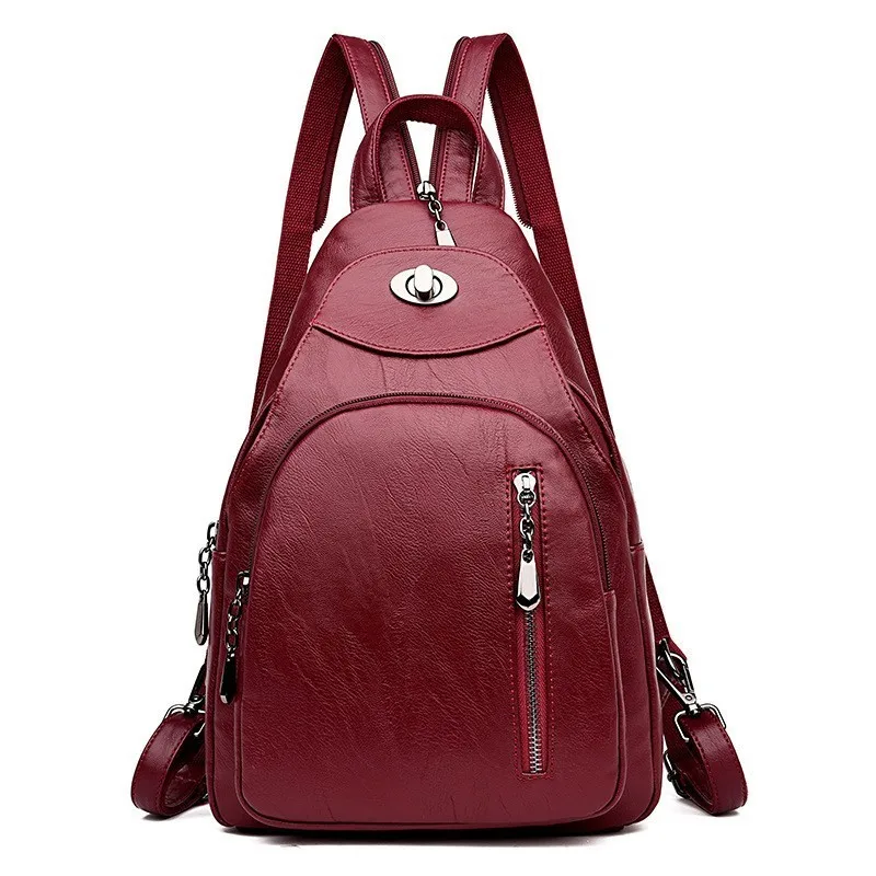 

2019 Soft Leather Backpacks for Women School Backpacks For Girls Mochilas Female Backpack School Bags for Women