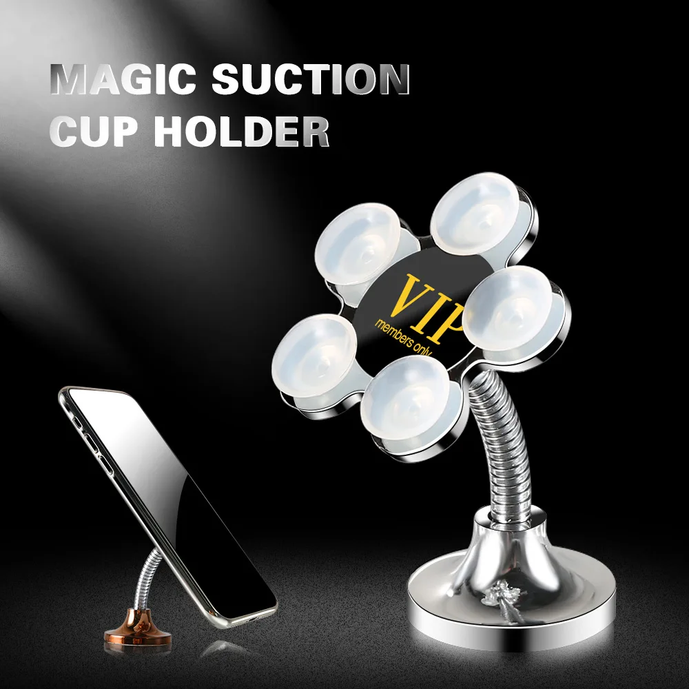 

KISSCASE 360 Degree Rotation Metal Flower Magic Suction Cup Holder For iPhone Samsung S10 Plus Xiaomi Mi 9 Mobile Phone Holder