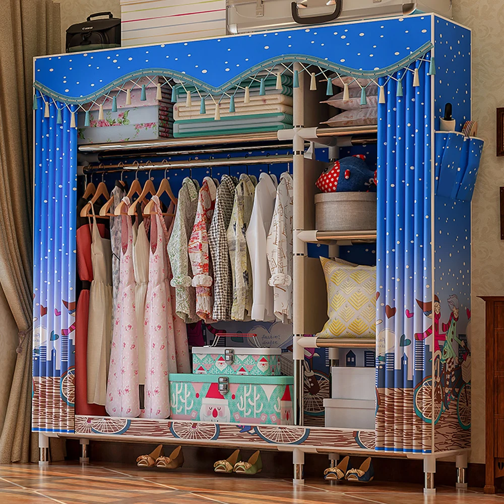 

Wardrobe Closet Clothes Storage Organizer Clothing Rack Clothes Closet Fleece Fabric Wardrobe Garment Storage Organizer
