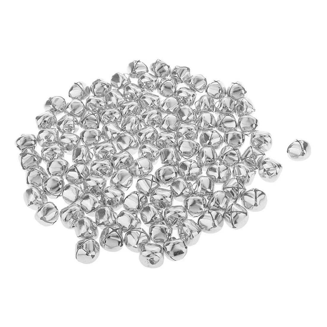 

100 Pcs Silver iron Christmas Jingle Bells Pendant Charms DIY Crafts Cross bell