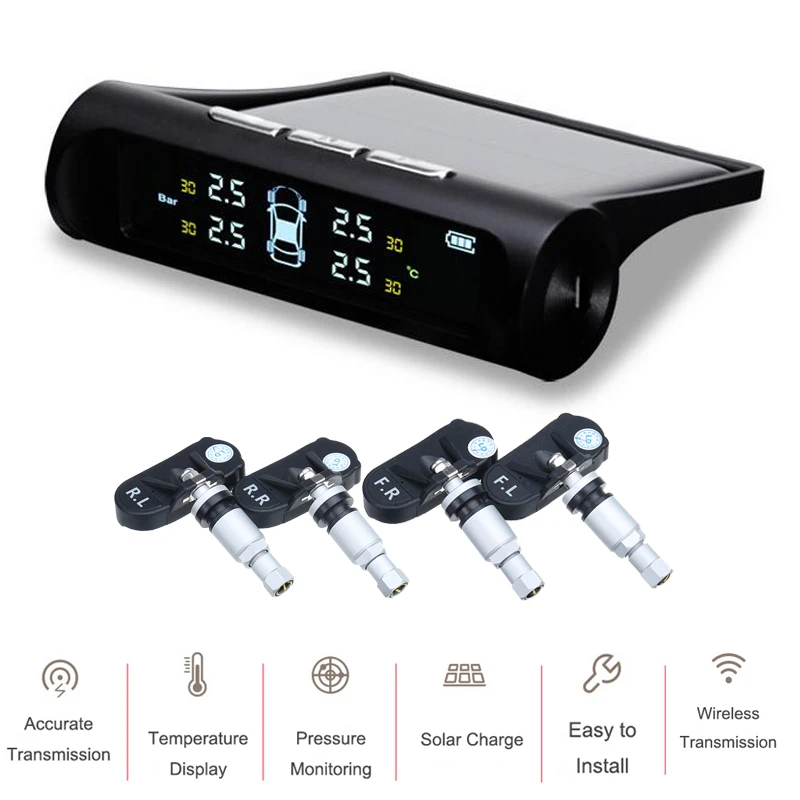 

KROAK TPMS Car Tire Pressure Alarm Monitoring System 4 Internal Sensor Auto Diagnostic tool