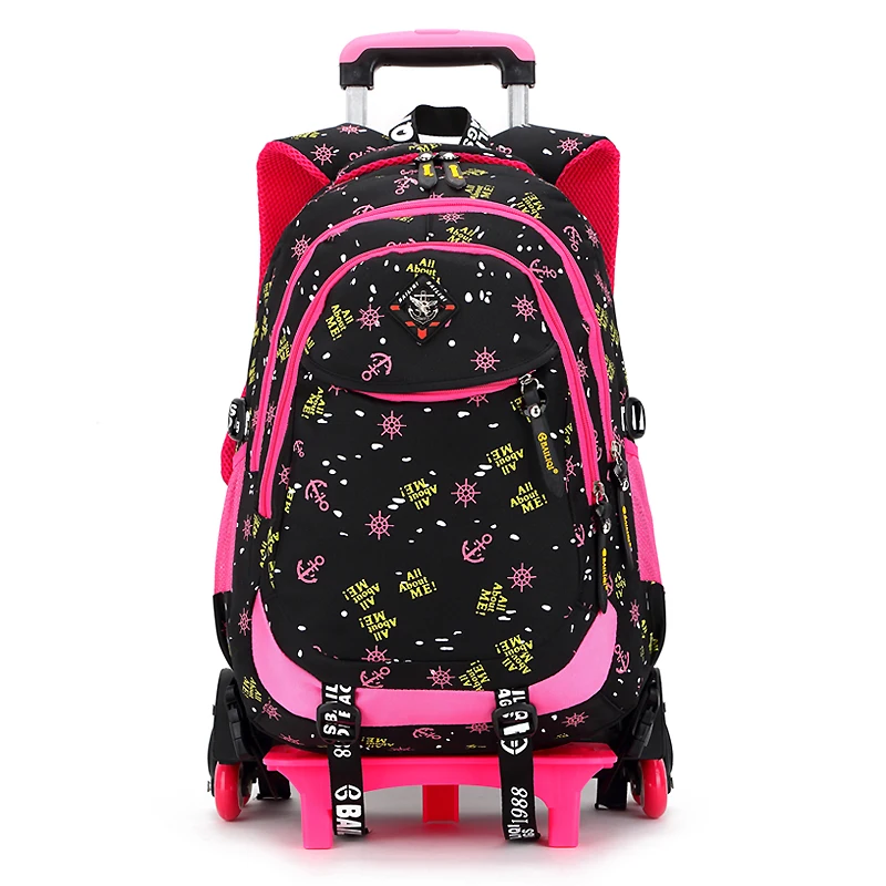 

Kids boys girls Trolley Schoolbag Luggage Book Bags Backpack Latest Removable Children School Bags With 2/6 Wheels