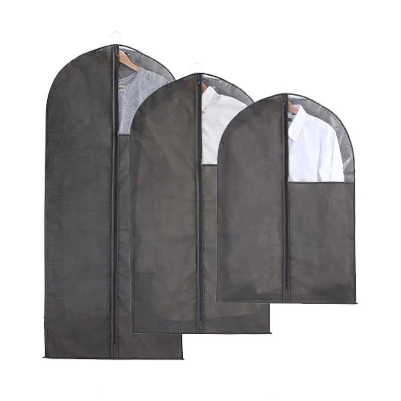 

Grey Non-woven Fabric Dustproof Cover Protection Case Wardrobe Organizer for Clothes Garment Jacket Shirt Suit Storage Bag IP001