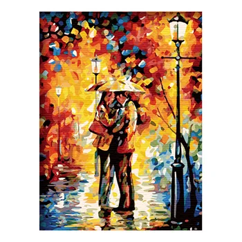 

New LARGE Canvas DIY Digital Oil Painting Kit Paint by Numbers No Frame Decor 20x16inch: Sweet embrace