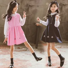 2019 New Spring Autumn Kids Girls Dresses Fashion Full Sleeve O-neck Solid Cute Girl Princess Dress Children Clothing 2019 New Spring Autumn Kids Girls Dresses Fashion Full Sleeve O-neck Solid Cute Girl Princess Dress Children Clothing