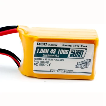 

RUSH Graphene V2.0 1800mAh 4S 14.8V 100C 26.64WH/ 1250mAh 6S 22.2V 100C 27.75WH Lipo Battery W/XT60 Plug Connector For RC Drone