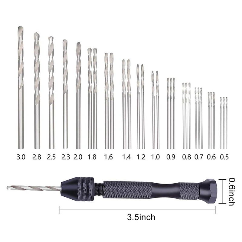 32Pcs Pin Drill Set, Universal Multiple Size Pin Vice With A Mini Carving Clamp For Craft Carving,Diy,Woodworking,Jewelry Or M