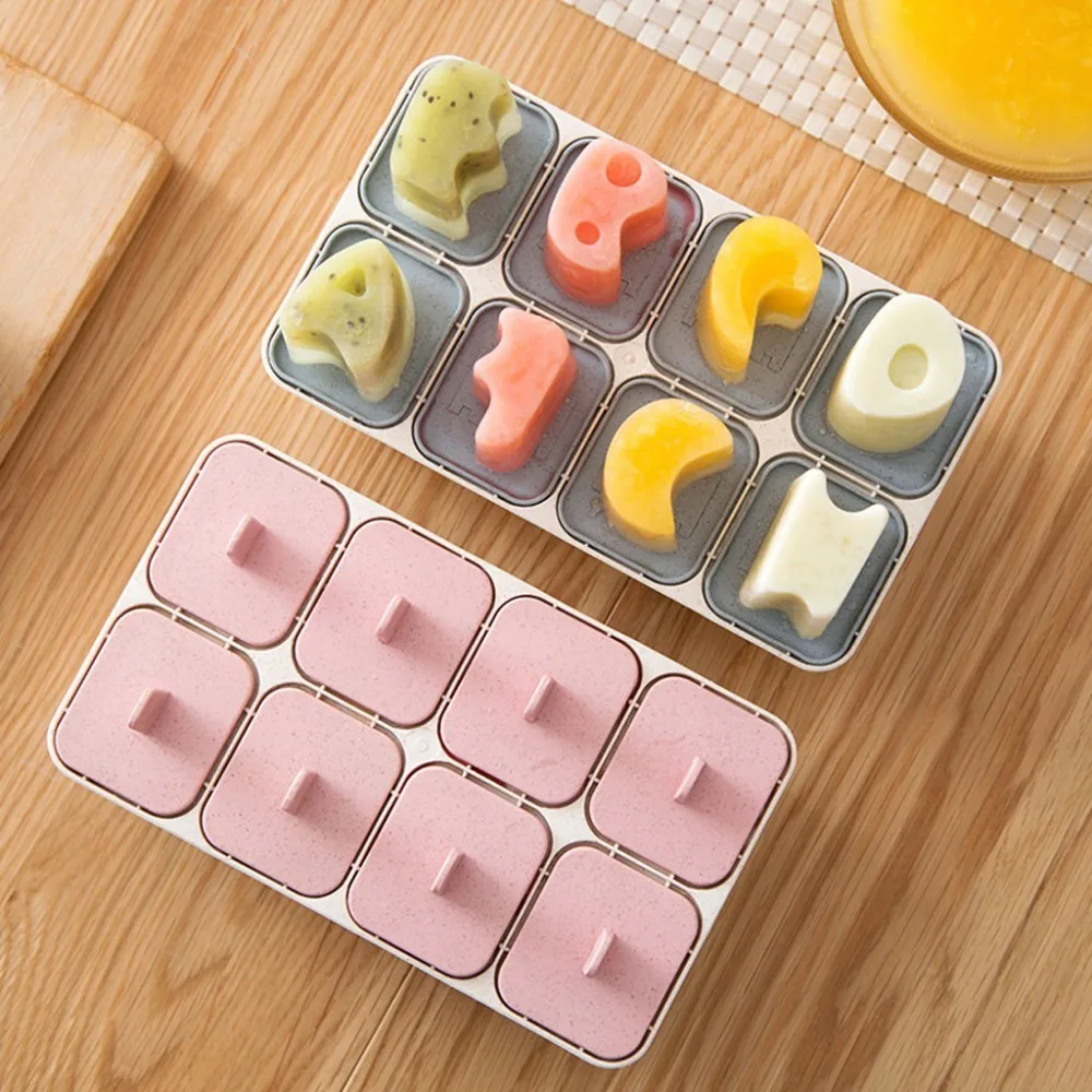 

1PC Homemade Wheat Staw Letters Ice Popsicle Molds Food Grade Safety Popsicle Mold Freezer Ice Cream Bar Molds