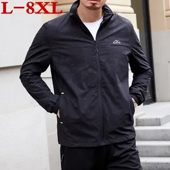 

2019 New Plus Size Youth 8xl 7xl 6xl 5xl New Jacket Men Thin Bomber Jacket Men Wind Breaker Jacket Men Stand Collar Spring