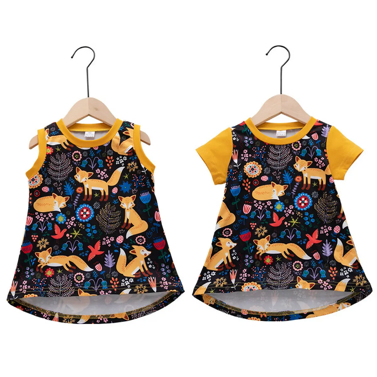 

Casual Kids Baby Girls Summer T-Shirts Tops Cartoon Animal Print Tops T-shirt Dress Sundress Clothes 1-6Y