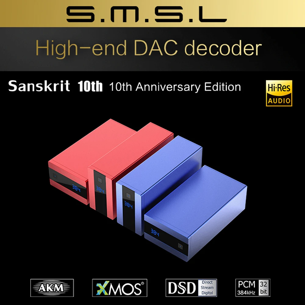 

SMSL HiFi Digital USB DAC Decoder audio Sanskrit 10th AK4490 USB Optical Coaxial Audio Amplifier DSD256 with Remote Control #Xj3