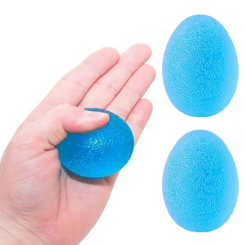 Синий силиконовый гель в форме яйца мяч для снятия стресса рука запястье палец упражнения аутизм сжимает шар для снятия стресса SYX5845