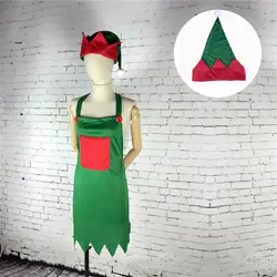 Праздничный подарок на Рождество костюм украшения Лось карликовый Санта Клаус шляпа фартук Красный Зеленый