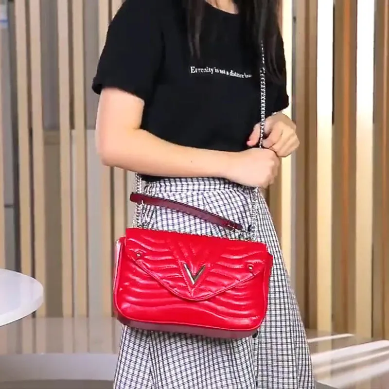 VM FASHION KISS/новые женские сумки из натуральной кожи с цепочкой ручные короткими