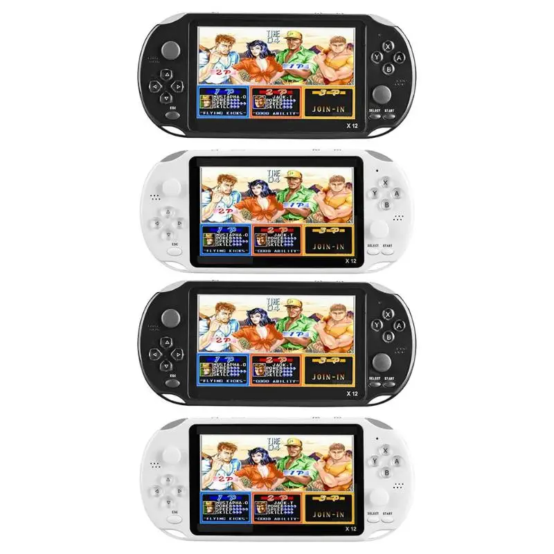

X12 5.1 inch Handheld Game Video Player Game Consoles with Double Rocker Built-in 2500 Games Support TF Card Up to 32GB