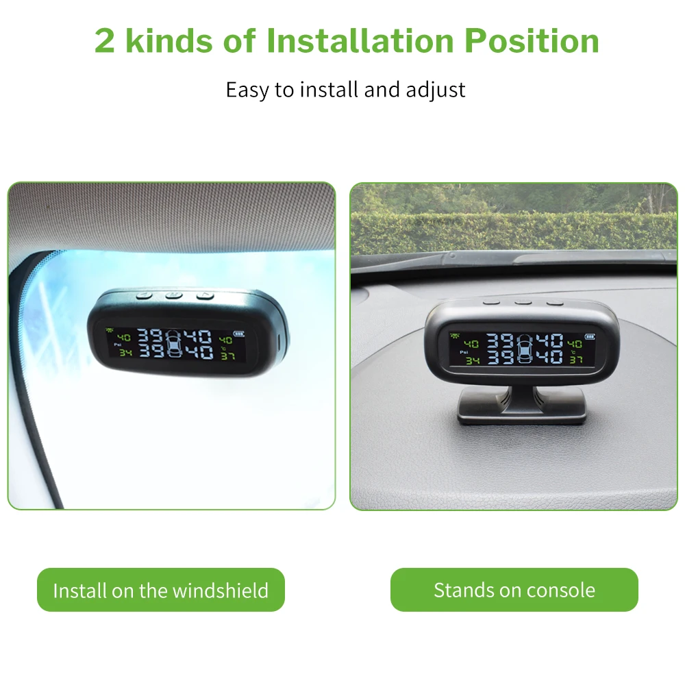 Deelife TPMS coche de control de presión de sistema de alarma parabrisas neumático Solar Sensor de Monitor interno externo de los sistemas de seguridad - 5