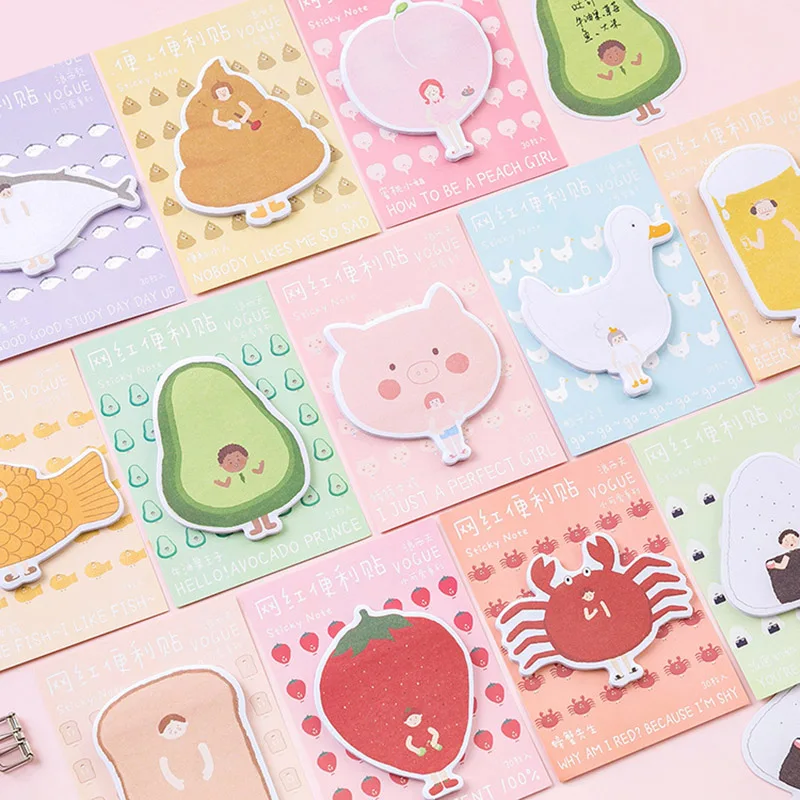 30 простыни Детские/комплект милые животные блокноты для записей Kawaii фрукты