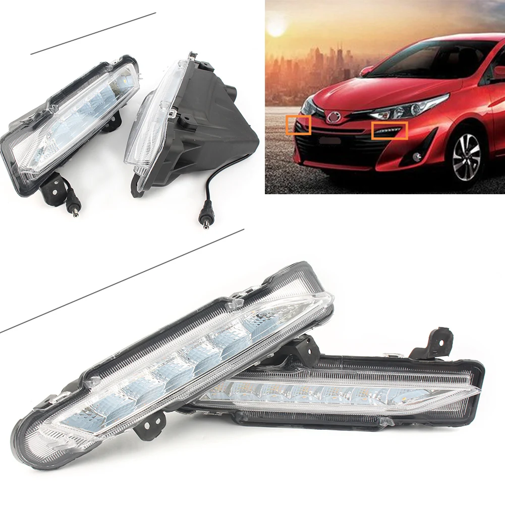 Для Toyota Yaris 2017 2018 авто светодиодный DRL Дневной светильник противотуманная фара |