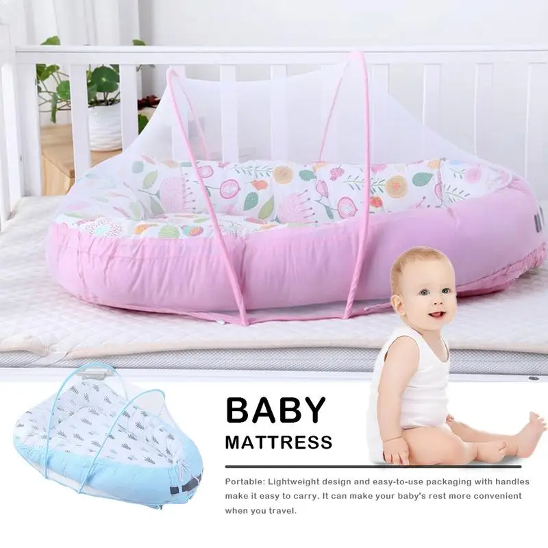 Baby Bed Portable Crib Travel Bed Infant Toddler Cotton Cradle Protable