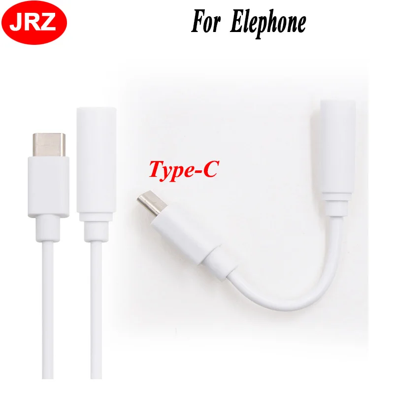 

TYPE-C Audio Earphone Adapter For Elephone A3 A5 PX U2 Pro U2 P11 U Pro S8 Z1 M3 P9000 Lite Headphone USB-C Converter