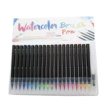 Новинка, 20 цветов, водостойкая ручка, мягкая ручка, крючок, метка, ручка, тонкая линия, цветные ручки, искусство, ассорти чернил на водной основе, рисунок