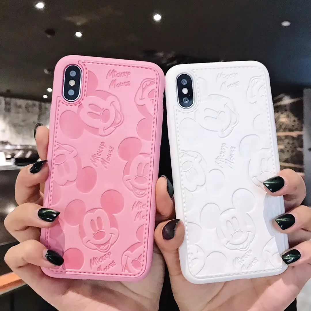 

Mickey Mouse Case for IPhone XS XS MAX XR X 7 8 Plus 6 6s Plus Case Leather Superman Pink Panther Official Cover Fundas Coque