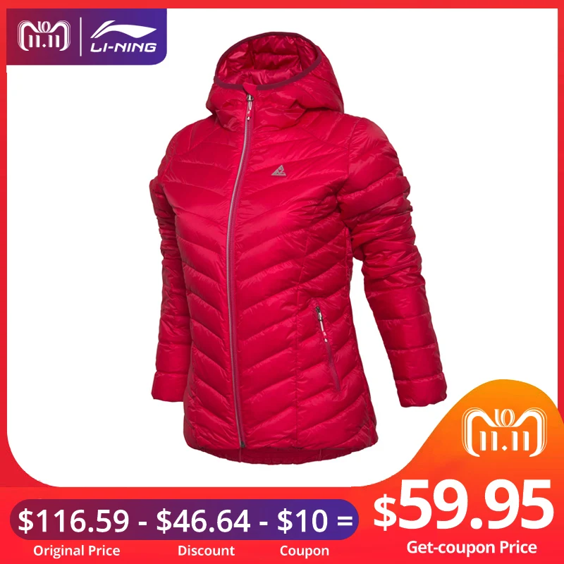 

(11.11 Clearance)Li-Ning Women Outdoor Short 90% White Duck Down Jacket LiNing Sport Winter Jackets AYML014 WWY373