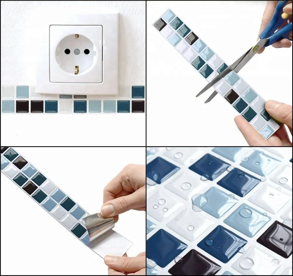 Vividtiles водонепроницаемый задний брызг Декор 3D пилинг и палка мозаика кирпичная