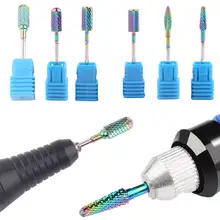 1 шт. твердосплавное сверло для Ногтей Красочная Шлифовальная головка для ногтей Пылезащитная пилка для акриловых ногтей сверло инструмент для маникюра педикюра