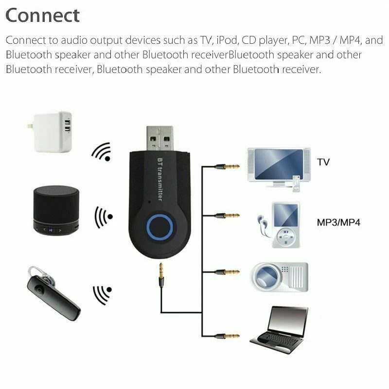 Беспроводной Bluetooth 4,2 передатчик приемник 3,5 мм разъем Bluetooth стерео музыка аудио адаптер для ТВ телефона ПК ТВ DVD ПК MP3