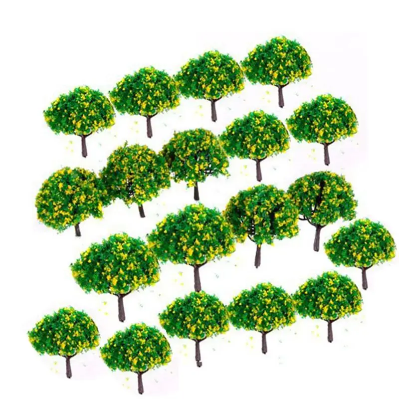 

WINOMO 20pcs 1:100 Scenery Landscape Train Model Trees with Yellow Flowers (Green)