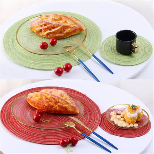 Uk 18 36 Cm Round Woven Fabric Placemat Table Setting Place Mats