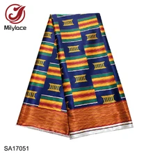 Глянцевая атласная ткань с принтом 5 ярдов в партии для одежды из полиэстера SA17051-17063