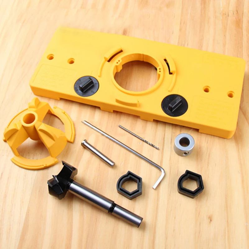 

Concealed Hinge Jig Drill Guide Cup Hole Template Door Hardware Install Locator