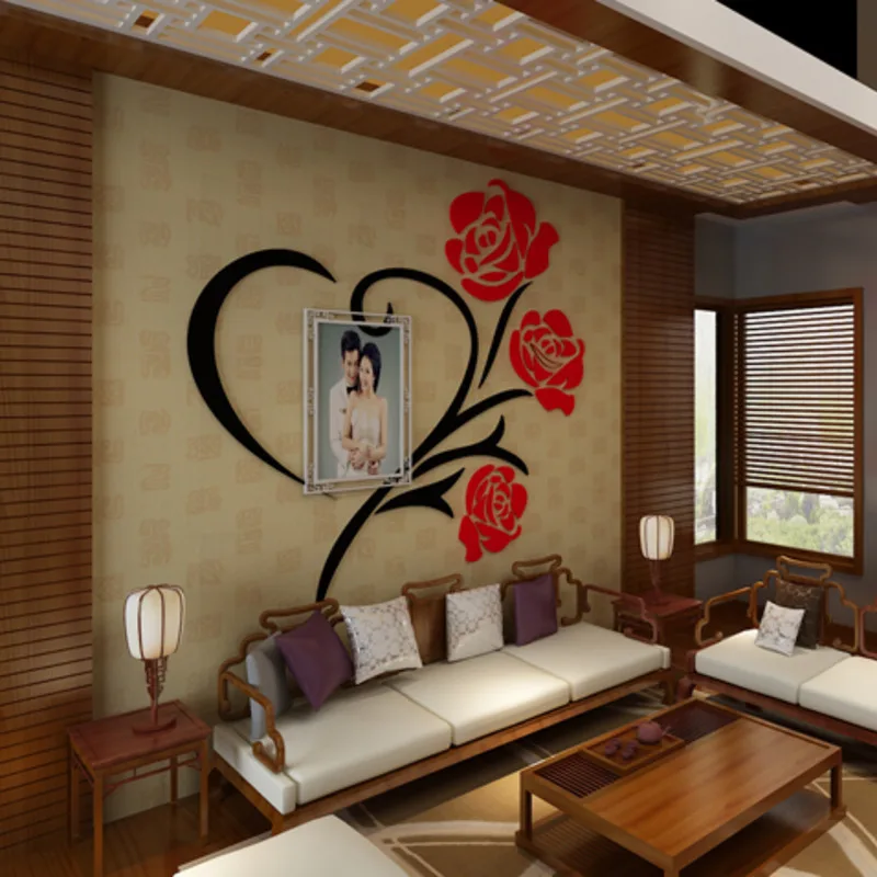Us 16 64 48 Off Home Decor Love Flower Frame Painting 3d Crystal Acrylic Cheap Interior Bedroom Wall Hanging Sticker Mural Beauty Flying Pigs In