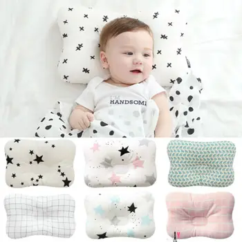 

2019 Newborn Baby Infant Cotton Pillow Positioner Prevent Flat Head Anti Roll Soft Printed Cute Cotton Casual New Sale Fashion