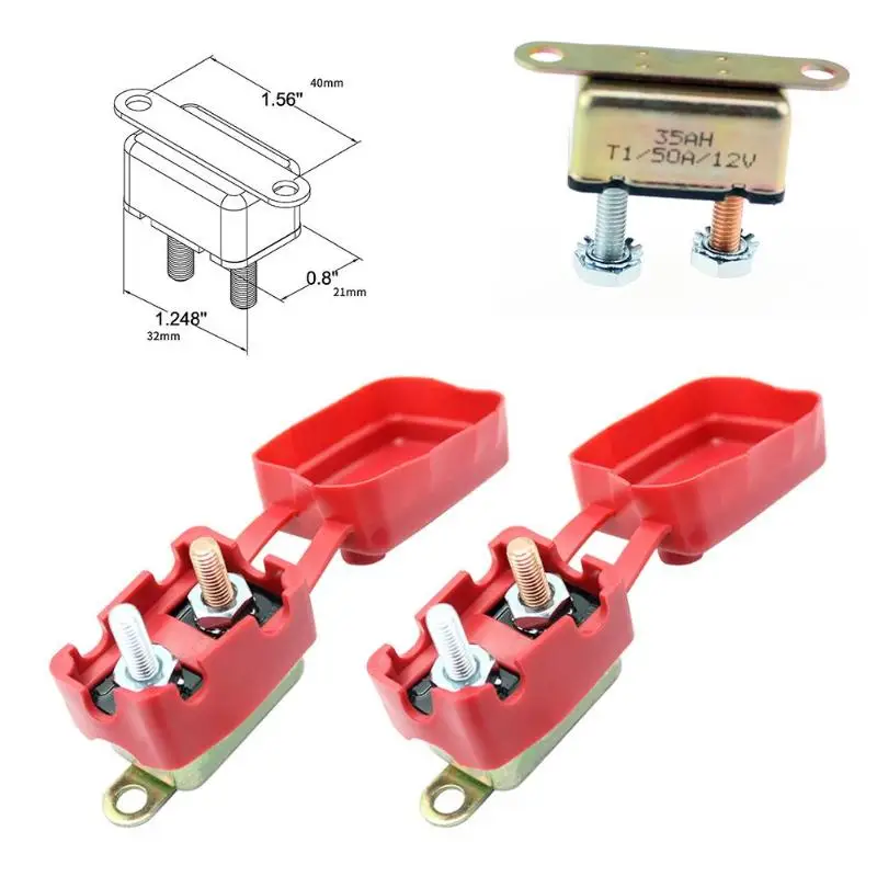 2 шт. 50A AMP 12V автоматические выключатели с крышкой защитное устройство протектор