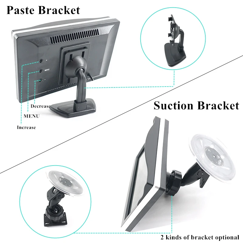 Автомобильная парковочная система 5 дюймов монитор заднего вида+ Автомобильная камера заднего вида с резиновым вакуумным кронштейном